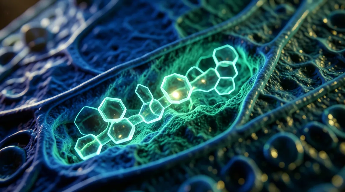 3D visualization of cell membrane insulin receptors transporting glucose for metabolic health.
